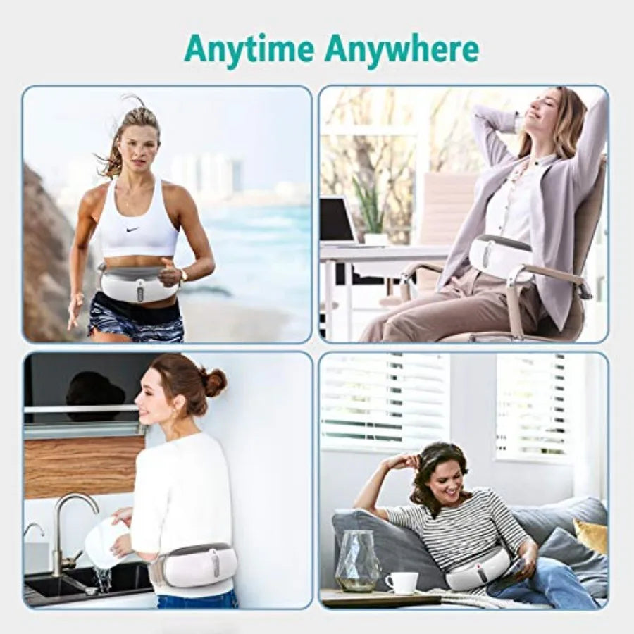 Wireless Slimming Belt Abdominal Massager Portable Weight Loss Machine with 4 Vibration Massage Modes Heating Improve Blood Flo