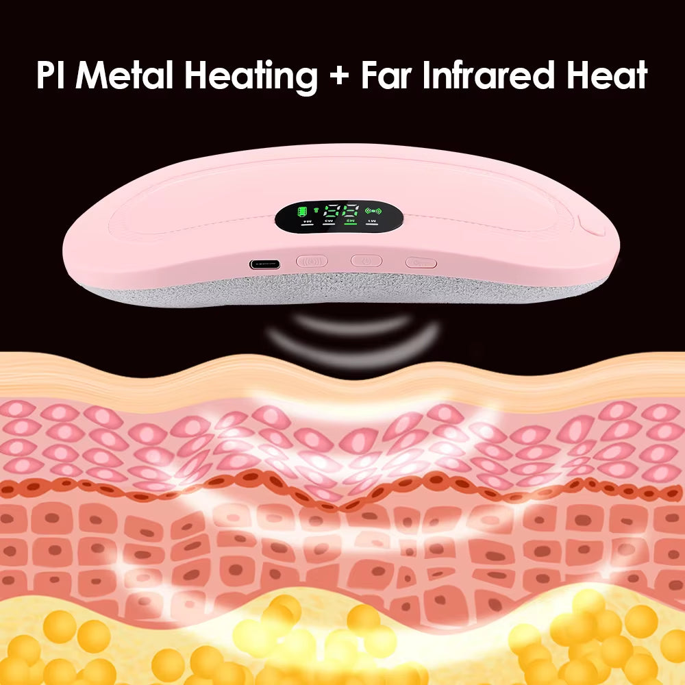Menstrual Heating Pad Abdominal Massager Warm Palace Belt Waist Vibration Massage Device for Cramps Period Pain Relief Dorpship