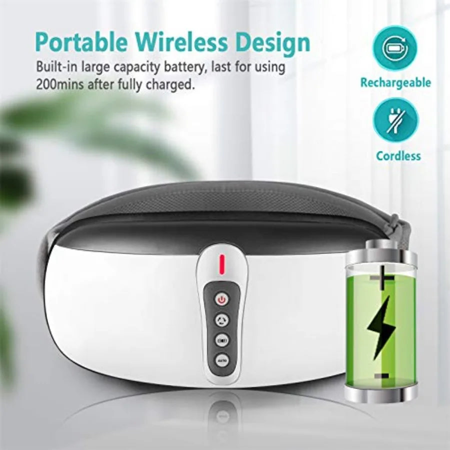 Wireless Slimming Belt Abdominal Massager Portable Weight Loss Machine with 4 Vibration Massage Modes Heating Improve Blood Flo
