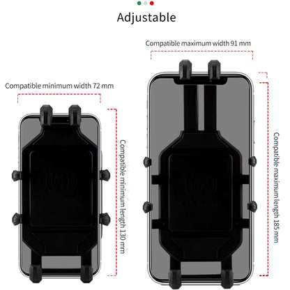 Motorcycle Wireless Charging Phone Holder Cradle 3.0 Quick Charger GPS Moto Support Cellphone Handlebar Mount for 4-7 Inch Phone