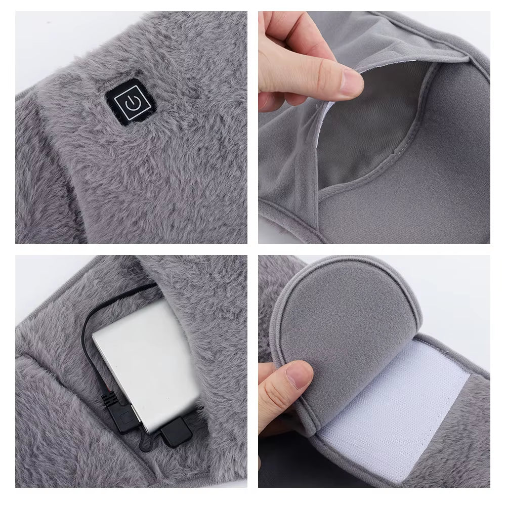 Electric Heating Belt with Hand Pockets Period Cramps Body Joints Pain Menstrual Heating Pad USB Uterus Hand Warmer Menstrual