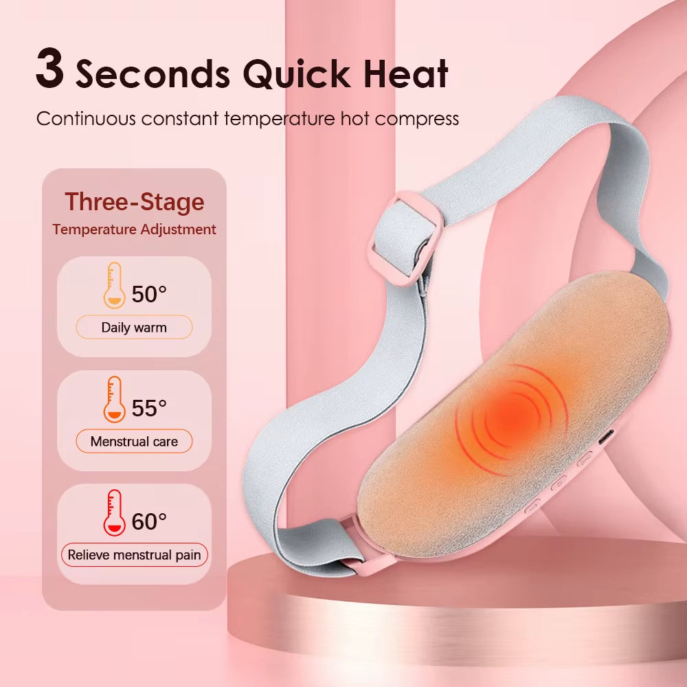 Menstrual Heating Pad Abdominal Massager Warm Palace Belt Waist Vibration Massage Device for Cramps Period Pain Relief Dorpship